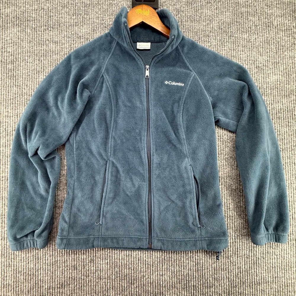 Columbia Fleece Jacket Womens Size S Blue Excellent Full Zip Benton Springs